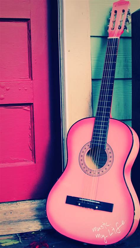 Pink Electric Guitar Wallpaper