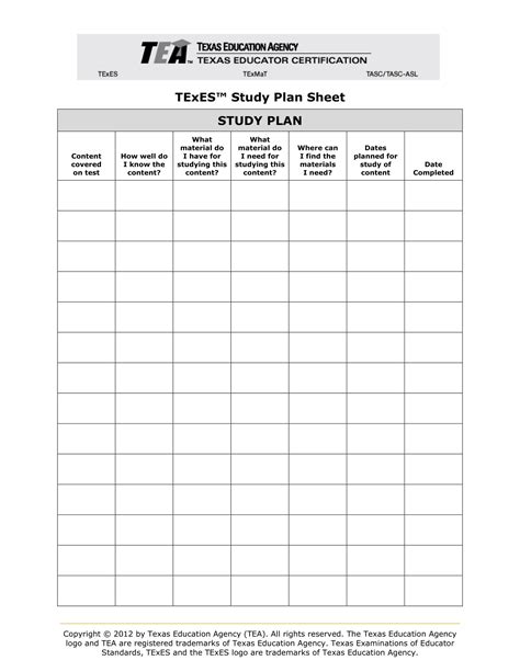 Plan Of Study Template