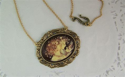 Cameo Necklace Ivory Brown Cameo Twins Cameo Sisters Cameo Etsy