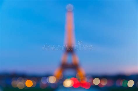 Bokeh Photo Of Eiffel Tower At Night In Paris Editorial Stock Image