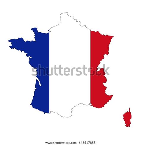 Vector Illustration France Map Flag Stock Vector Royalty Free