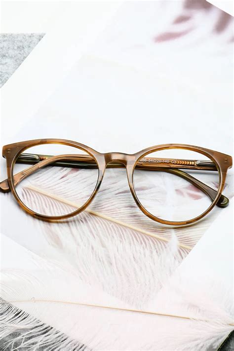 h5086 round brown eyeglasses frames leoptique