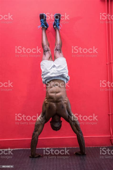 Young Bodybuilder Doing A Handstand Stock Photo Download Image Now