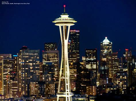 My Photo Of The Space Needle And The Seattle Skyline At Night Viewed