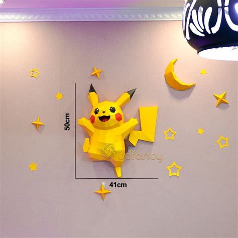 DIY Papercraft PDF SVG Template Pour Créer 3D Pikachu Wall Etsy France