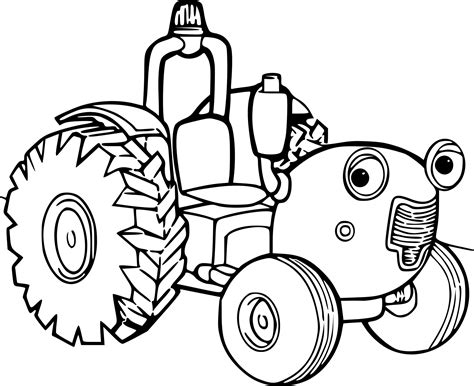 Un cahier de coloriage rempli d'engins de chantier qui roulent des mécaniques. Coloriage Tracteur marrant à imprimer sur COLORIAGES .info