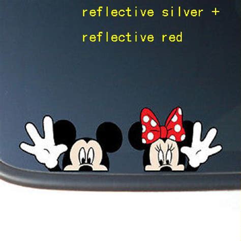 Mickey And Minnie Mouse Peeking Vinyl Funny Car Decal Window Sticker
