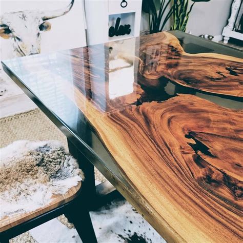 River Table Epoxy Live Edge Dining Table Wood Slabs Resin Table Top