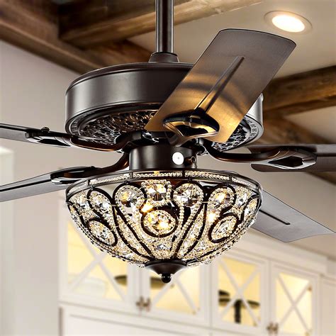 Jonathan Y Ali 52 3 Light Wrought Iron Led Ceiling Fan With Remote