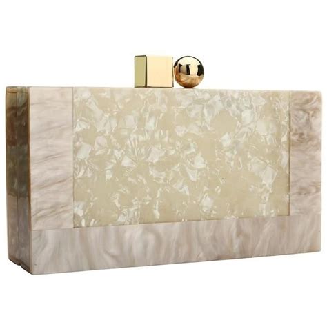 Marbling White Acrylic Purse Box Clutch Luxury Handbags Women Bgas Des