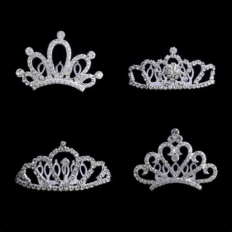 12 Pcs Alloy Mini Tiny Rhinestone Small Crown Hair Comb Tiara Princess