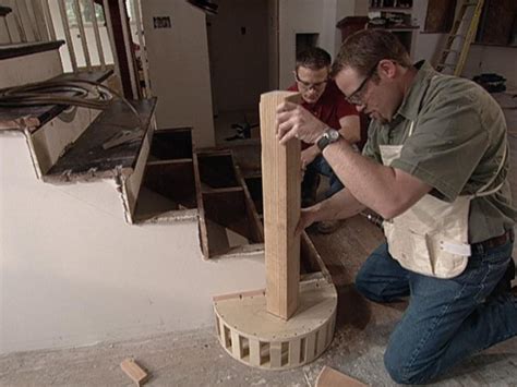 This video demonstrates one of the ways to install a box newel on aknee wall as well as the process of installing a handrail. How to Build Staircase Balusters and Newel Posts | Stair remodel, Newel posts, Diy stairs