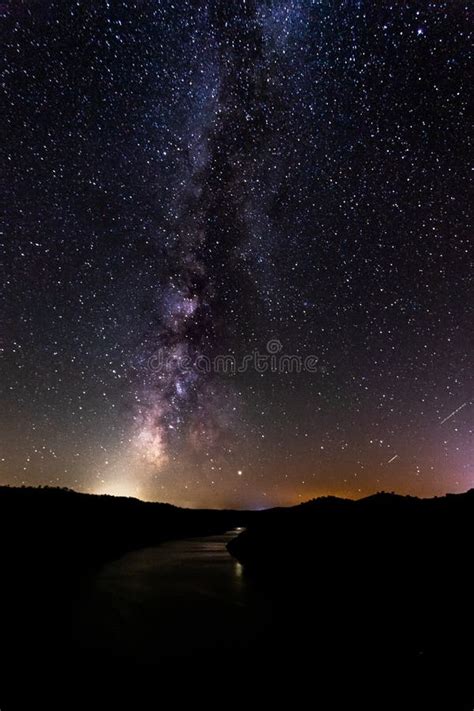 Milky Way Over The River Stock Image Image Of Astronomy 163387593