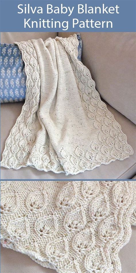 Knitting Pattern For Silva Baby Blanket Leaf Lace Border In 2020 Baby