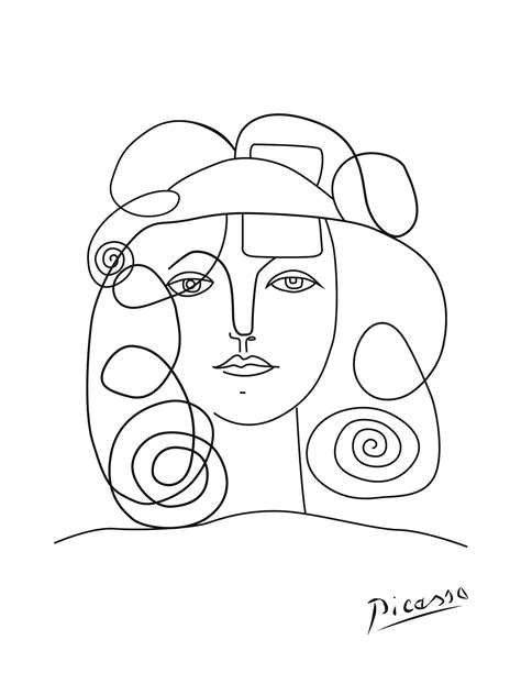 Picasso Inspired Set Of 3 Prints Face Line Art Woman Artwork Etsy Picasso Paintings Picasso