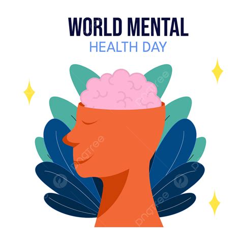 Gambar Desain Ilustrasi Hari Kesehatan Mental Hari Kesehatan Mental Oktober Berbatasan PNG