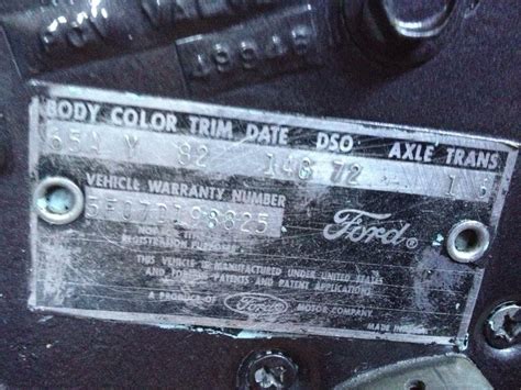 Ford Mustang Vin Decoder 1965