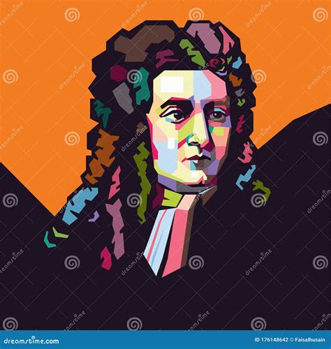 Ilustración De Arte Pop De Isaac Newton Fotografía Editorial