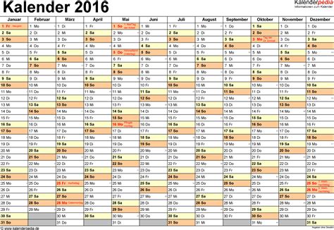 Kalender 2016 Zum Ausdrucken Als Pdf 16 Vorlagen Kostenlos