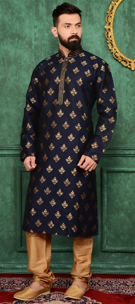 We have curated a list of trendy kurtas which will pump up your style quotient this wedding season. 508176: Blue color Banarasi Silk, Silk fabric Kurta ...