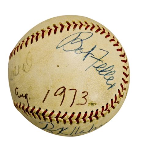Lot Detail 1973 Signed Hall Of Fame Induction Baseball 7 Hof Signatures Including Musial