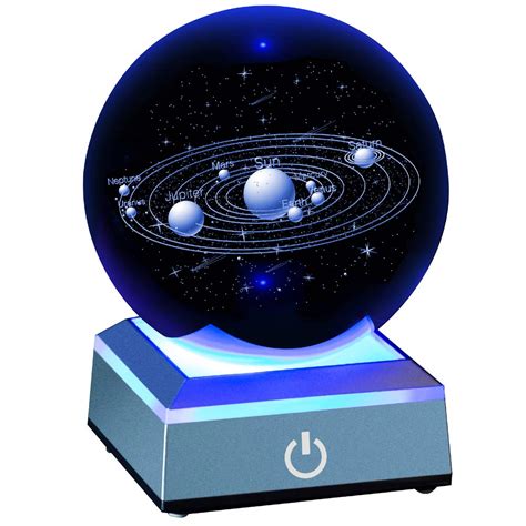 Erwei 3d Solar System Model Crystal Ball 80mm 315 Laser Engraved