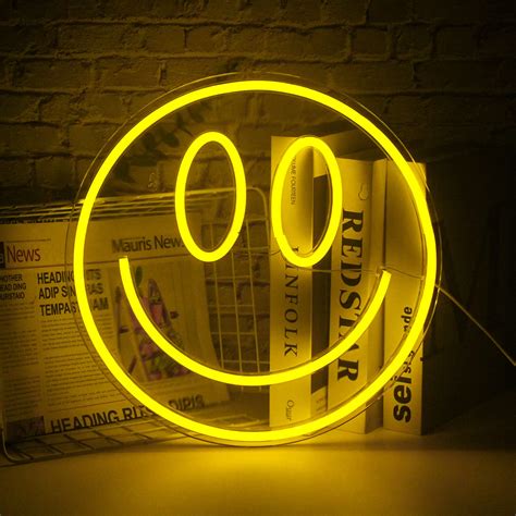 Smile Face Neon Sign Led Neon Light Wall Decor Smiley Face Light Up