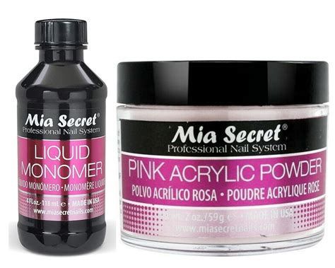 mia secret liquid monomer 4 oz and pink powder 2 oz