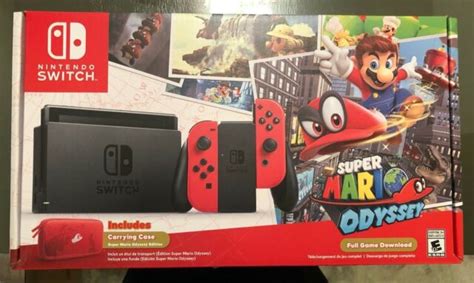 Nintendo Switch Super Mario Odyssey Edition With Red Joy Cons 32gb