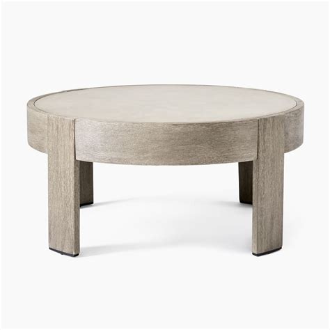 Similarly, accent cement coffee tables with table trays in jewel tones pastels to create a modern mix of unexpected hues. Portside Outdoor Round Concrete Coffee Table - Weathered ...