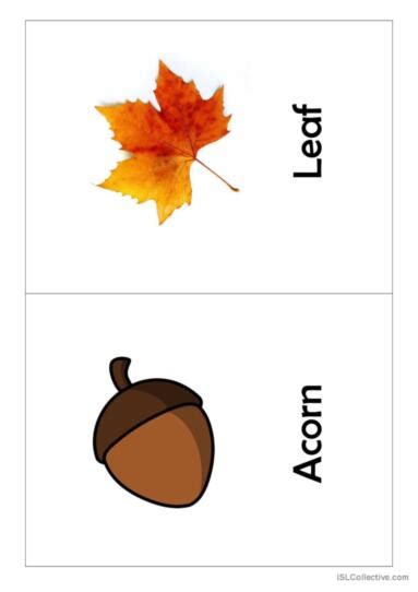 Autumn Fall Flashcards Vocabular Deutsch Daf Arbeitsbl Tter Pdf Doc