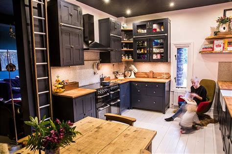 Farrow and ball shaded white (top cabinets) and farrow and ball pigeon. Farrow & Ball Inspiration