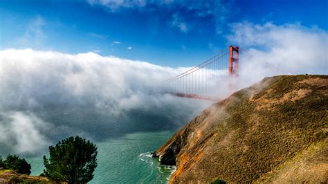Golden Gate Bridge In Fog Wallpaper For 1920x1080