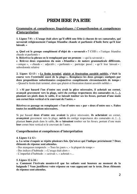 Brevet De Français Métropole 2019 Corrigé Alloschool