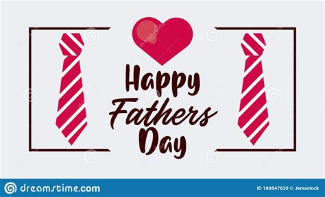 Happy Fathers Day Card With Neckties Accessories Stock Vector Illustration Of Poster Template