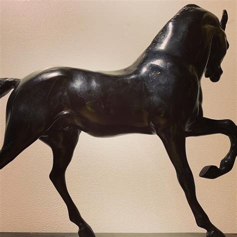 Sold Vintage Majestic Bronze Horse Sculpture 18″w On Metal Base