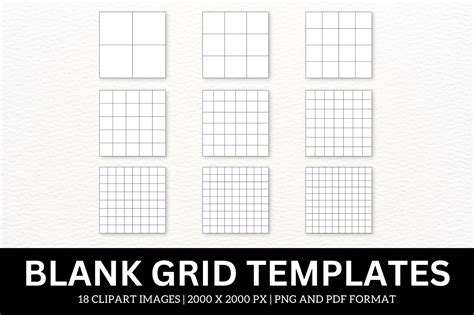 Blank Square Grid Templates Graphic By Atlasart · Creative Fabrica