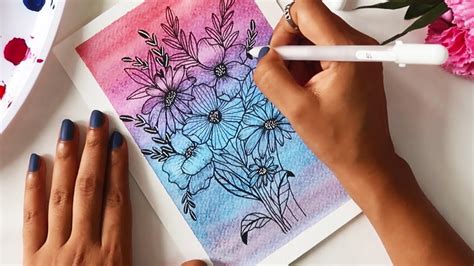 How To Draw And Paint Creatively With Easy Ideas Flower Drawing