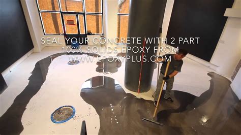 2 Part Epoxy Coating Installation On A Concrete Floor Youtube