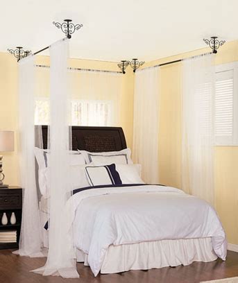 Read below on three options for hanging the fabric. 3 CEILING MOUNT CURTAIN RODS CANOPY BED | eBay