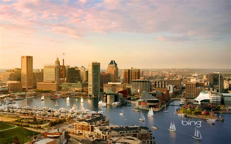 Baltimore Skyline And Inner Harbor Maryland Hd Wallpapers