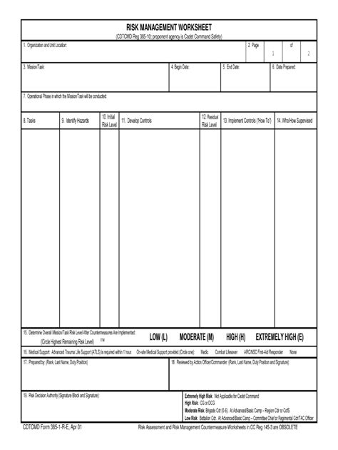 Risk Assessment Form Army Fill Out And Sign Online Dochub