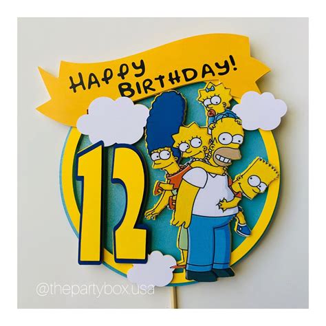 The Simpsons Cake Topper The Simpsons Birthday Party Etsy Simpsons