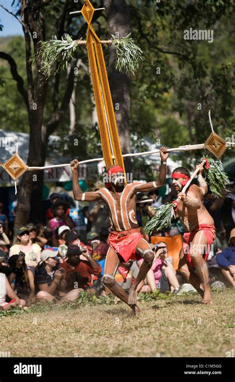 Indigenous Dancers At The Laura Aboriginal Dance Festival Laura Queensland Australia Stock