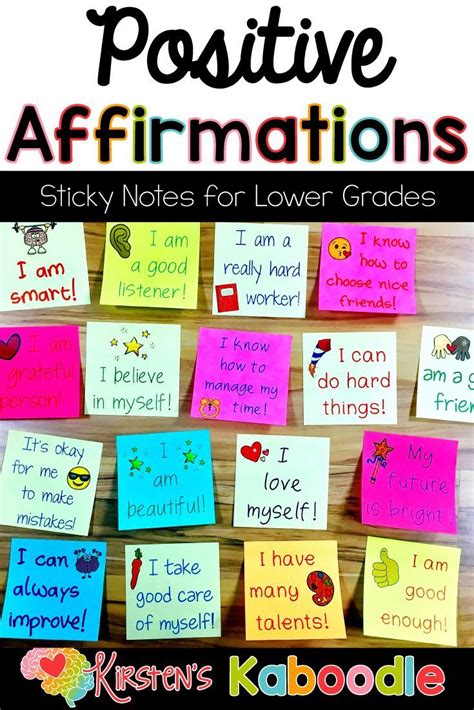 Positive Affirmations For Kids On Sticky Notes Encouraging Messages