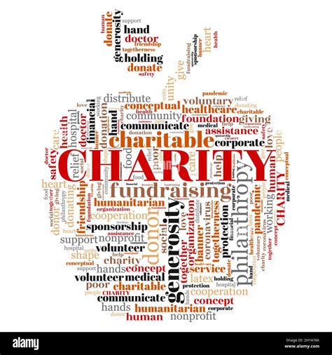 Charity Word Cloud Concept With Apple Symbol Stock Vector Image And Art