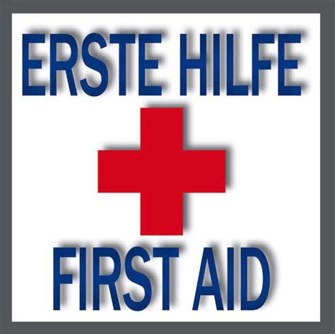 Aufkleber Sticker 5cm Erste Hilfe First Aid Rotes Kreuz Hinweis Symbol