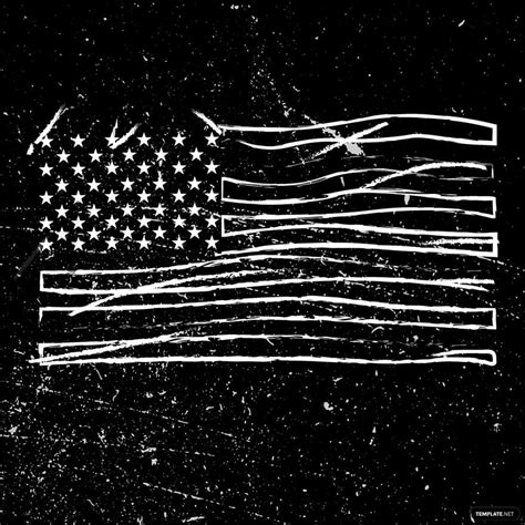 Free Black And White American Flag Vector Eps Illustr