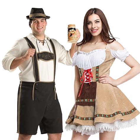 oktoberfest beer international beer festival costume dirndl lederhosen bavarian couple
