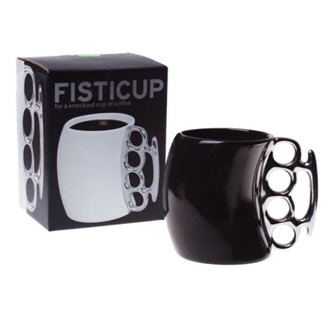Knuckle Duster Mug Fisticup Ceramic Coffee Mug With Brass